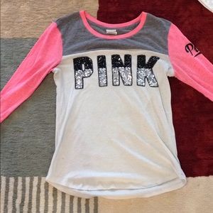 VS pink 3/4length sleeve shirt